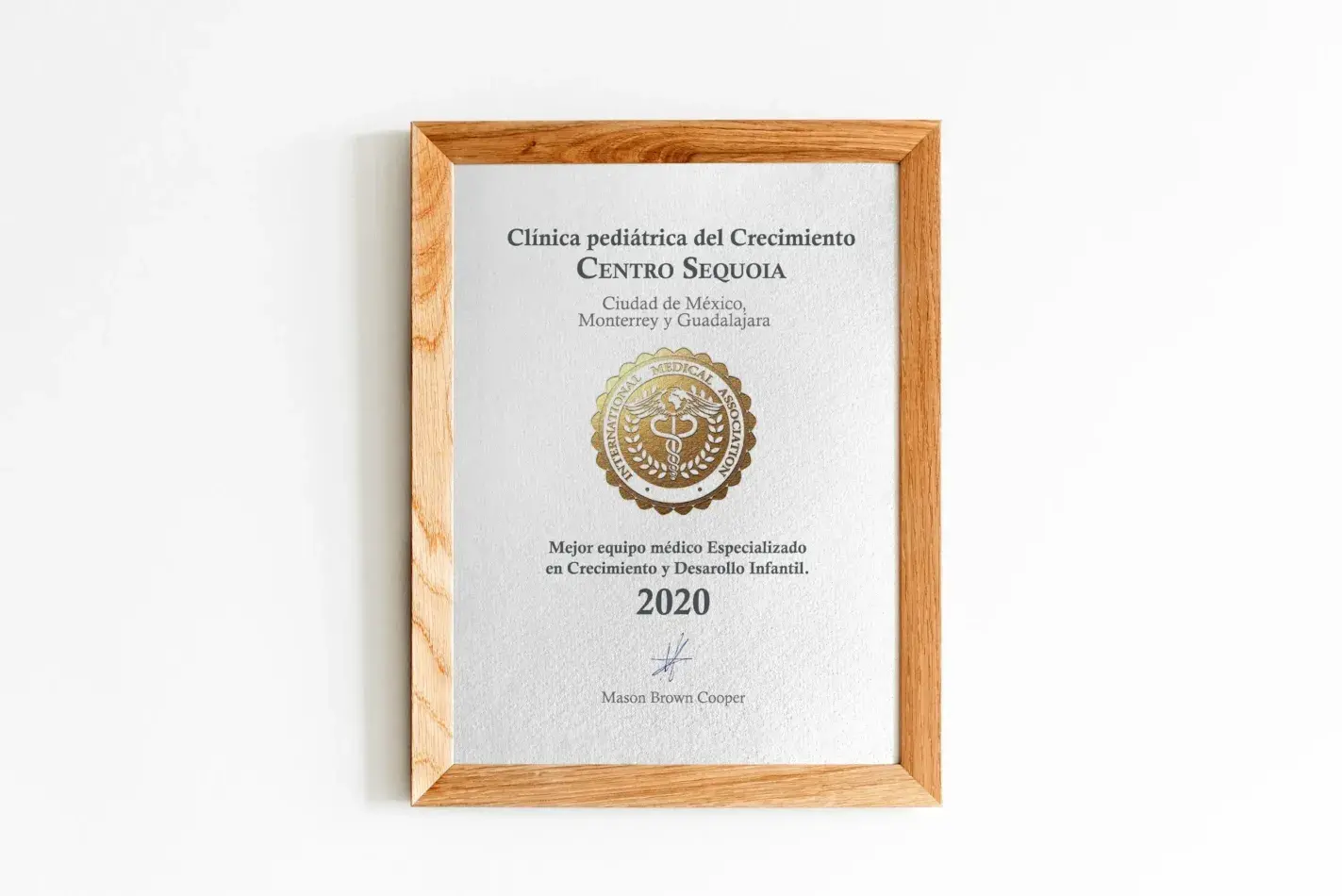 Premio al mejor equipo médico especializado en crecimiento y desarrollo infantil