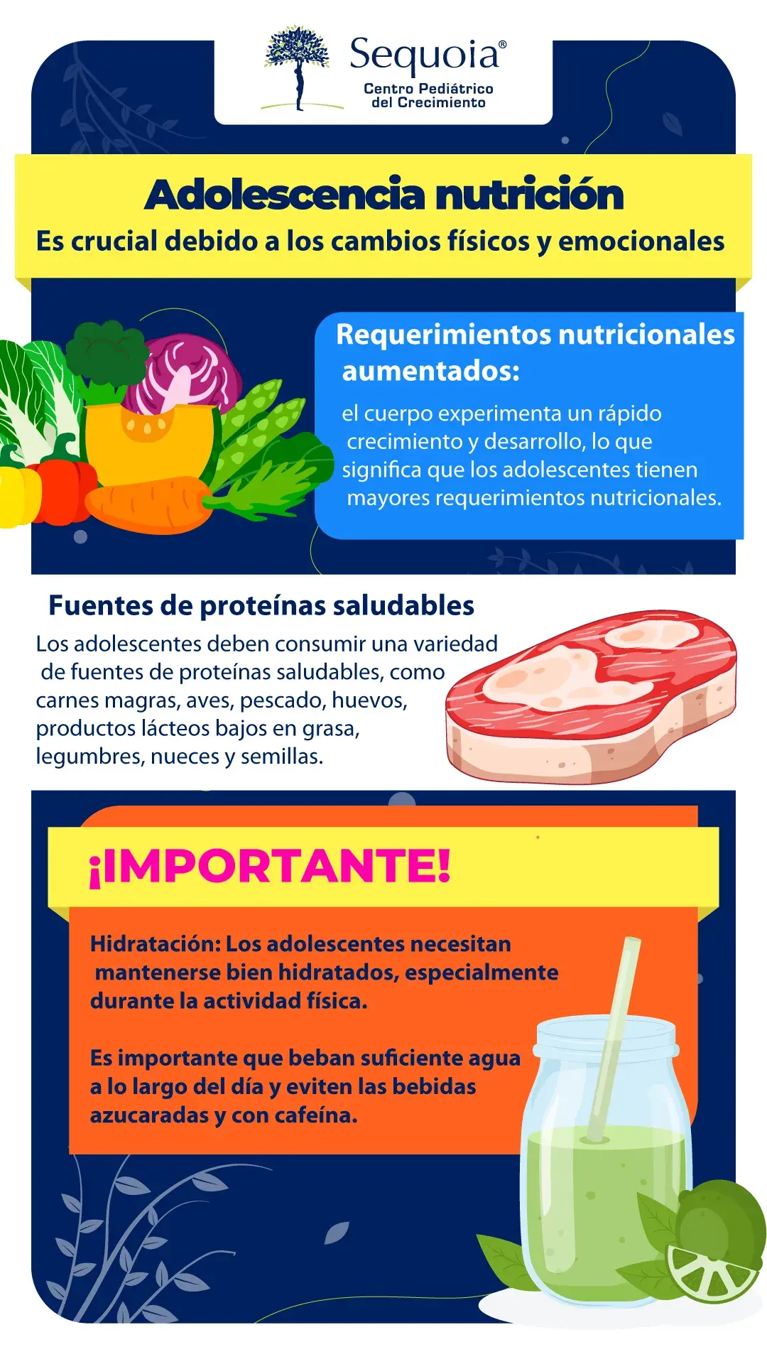 Adolescencia nutrición - infografía