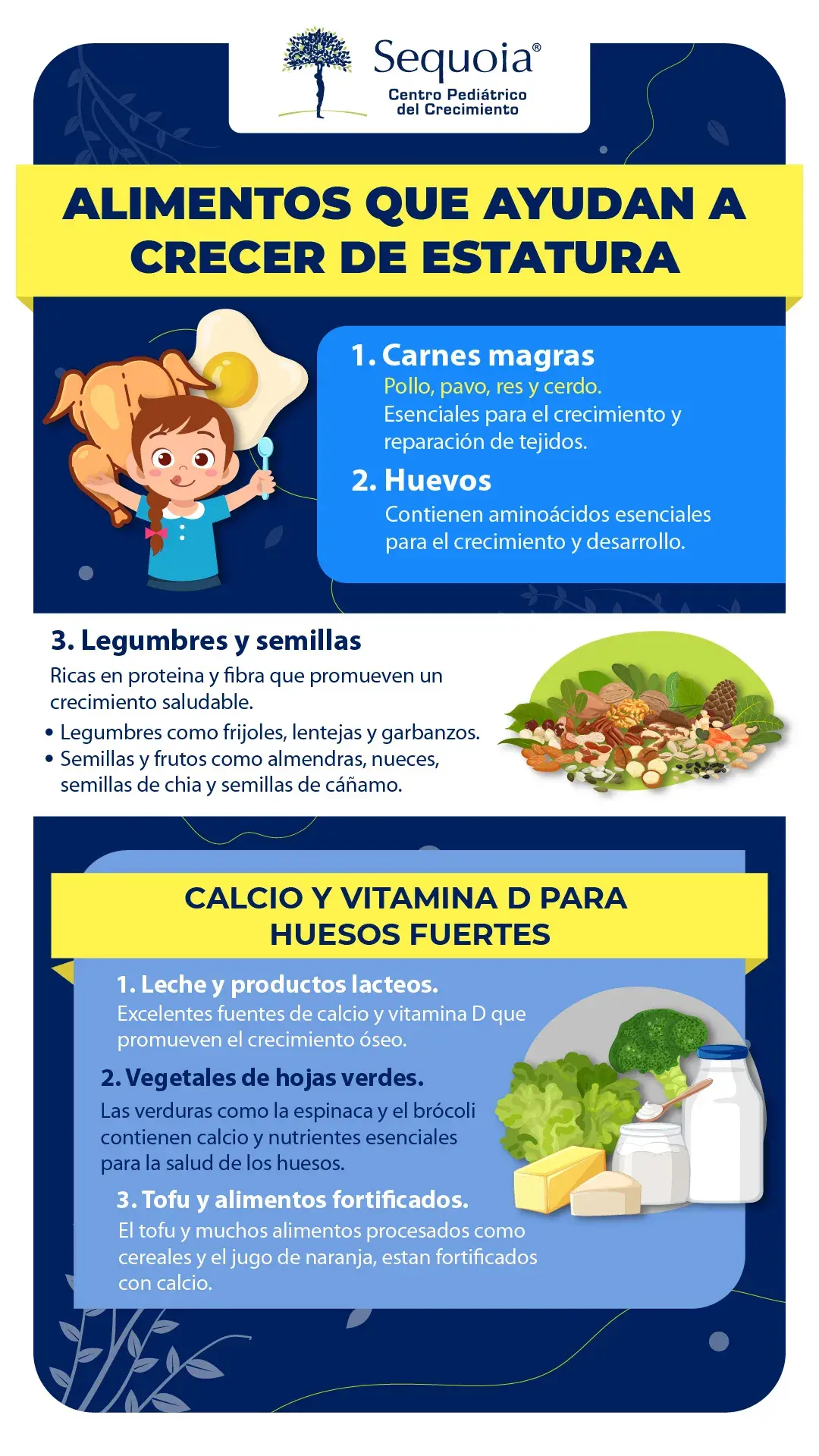 Alimentos que ayudan a crecer de estatura - infografía
