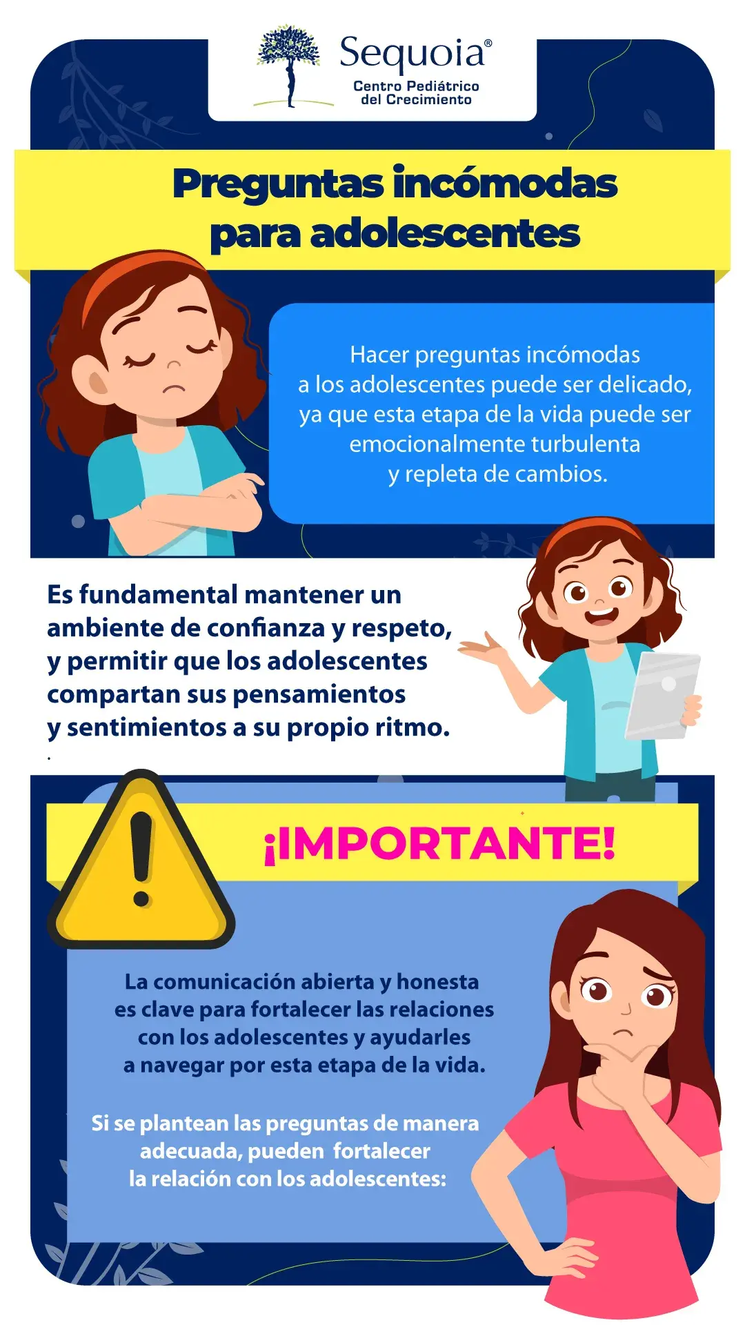 Preguntas incomodas para adolescentes - infografía