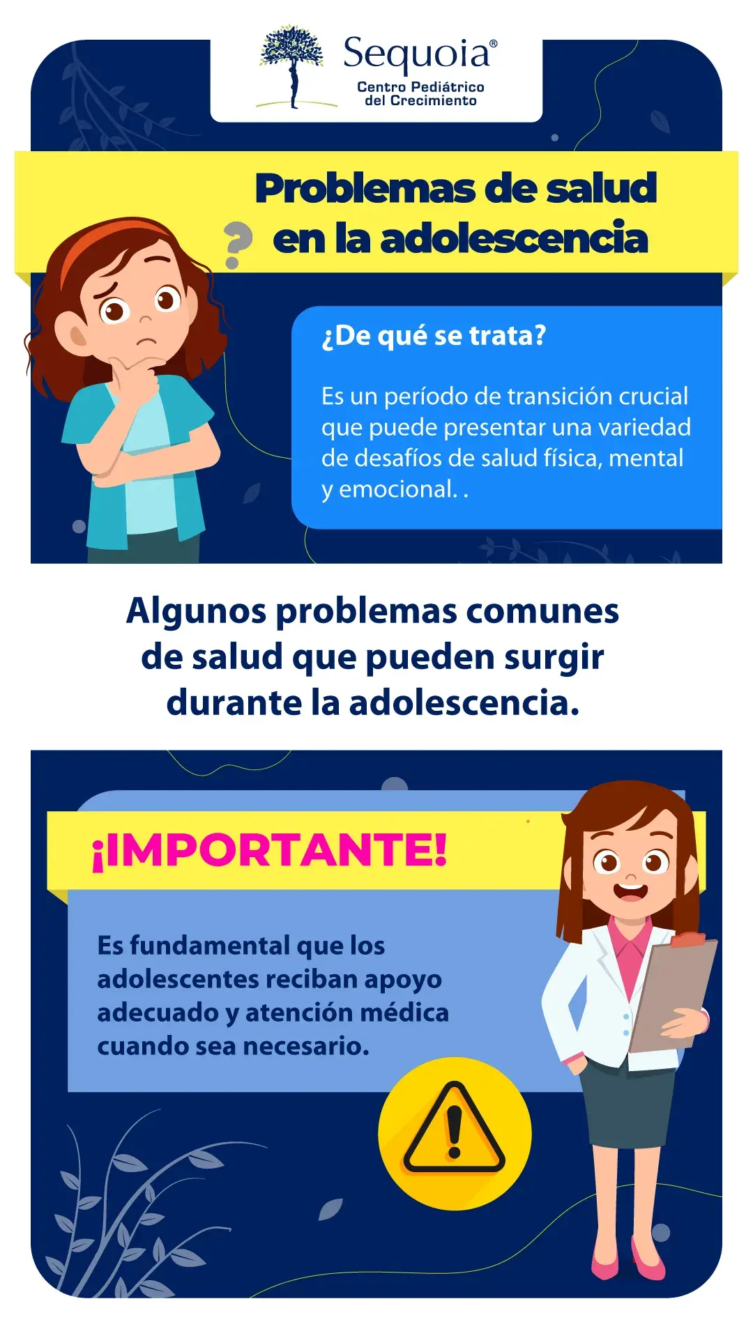 Problemas de salud en la adolescencia - infografía