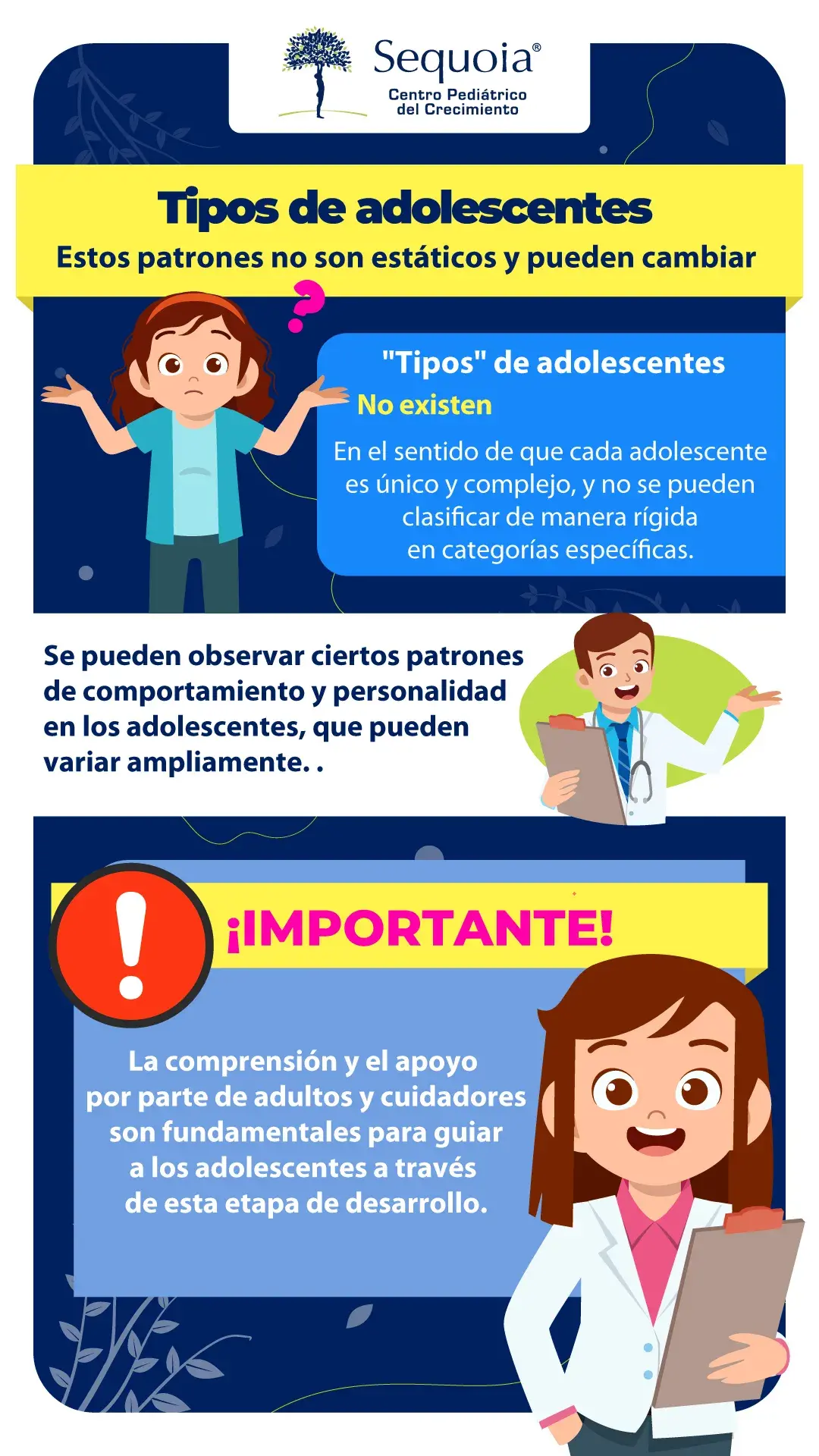 Tipos de adolescentes - infografía