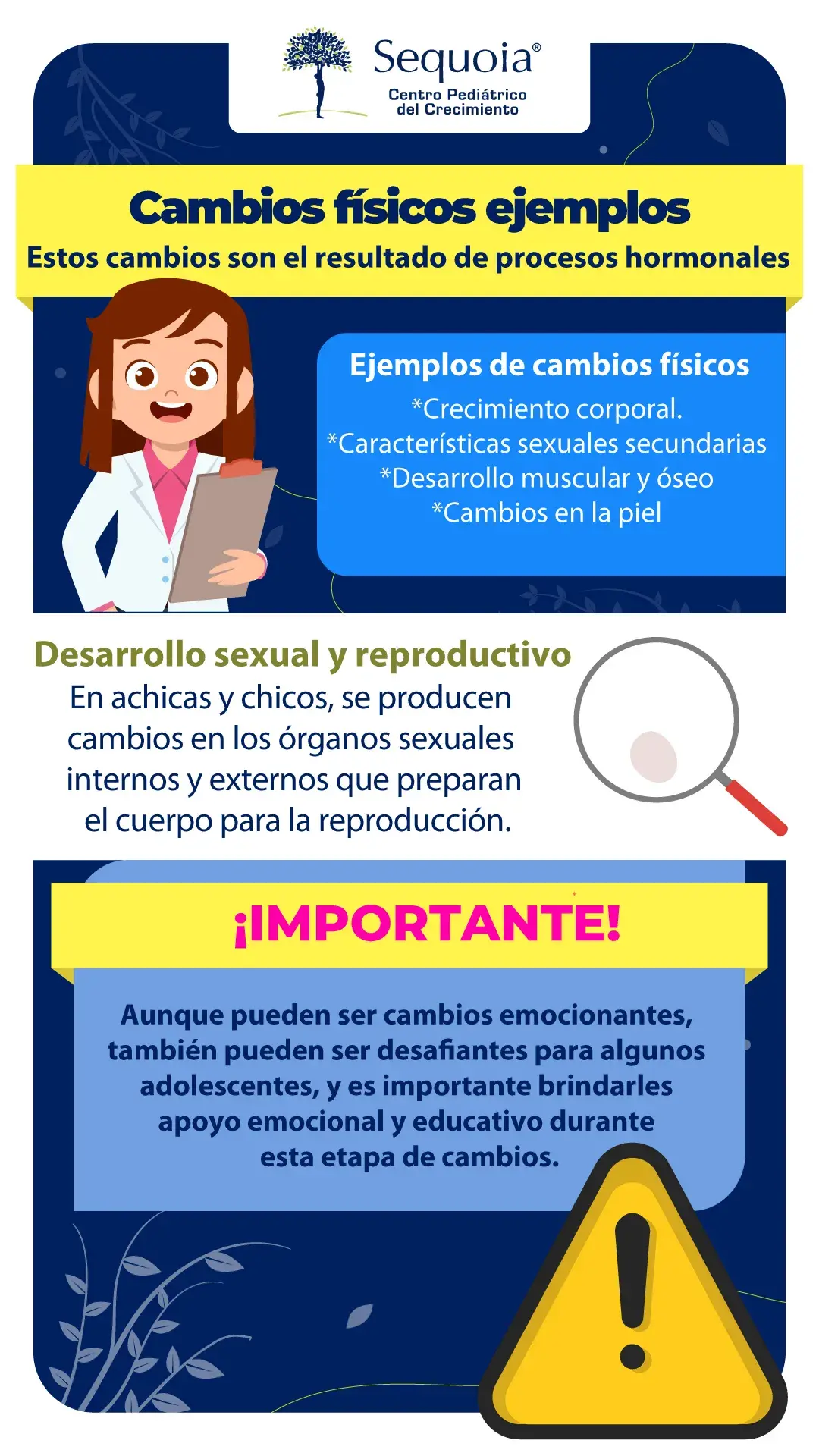 Ejemplos de cambios fisicos en la adolescencia - infografía