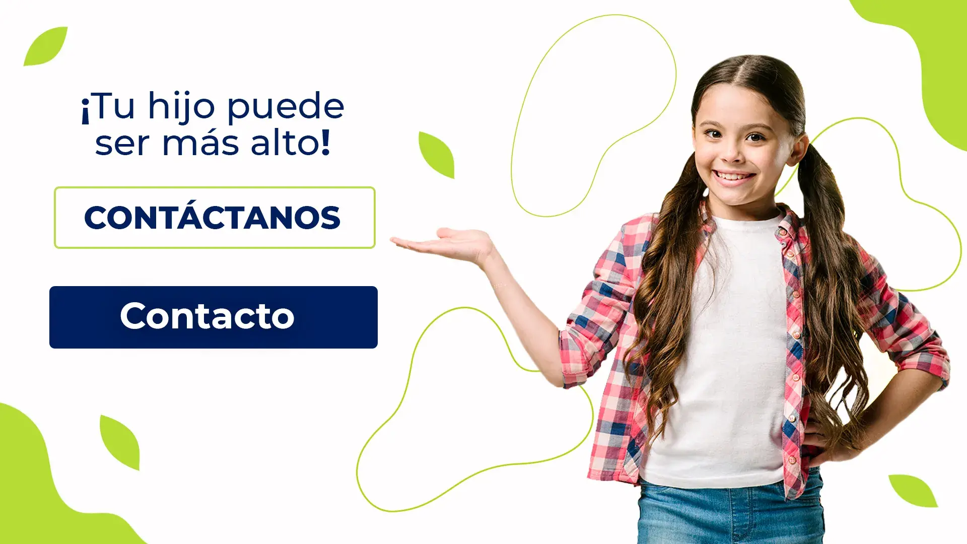 Banner, tu hijo puede ser más alto, contacto