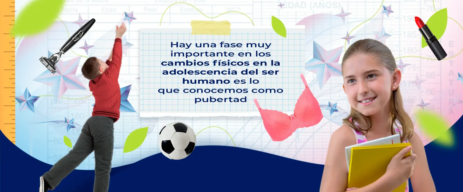 Infografía con dos adolescentes