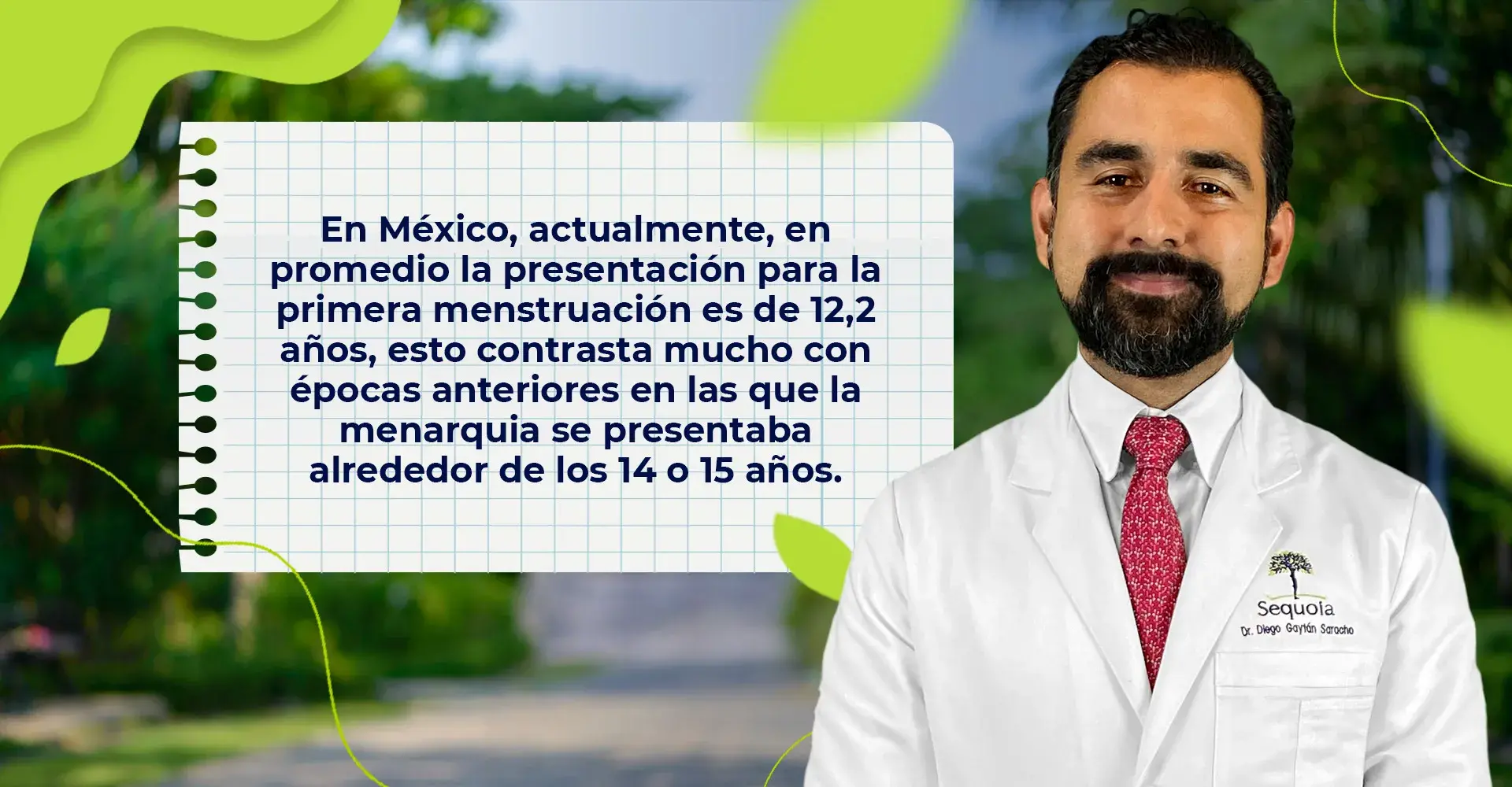 Primera menstruación en México (12, 2 años)