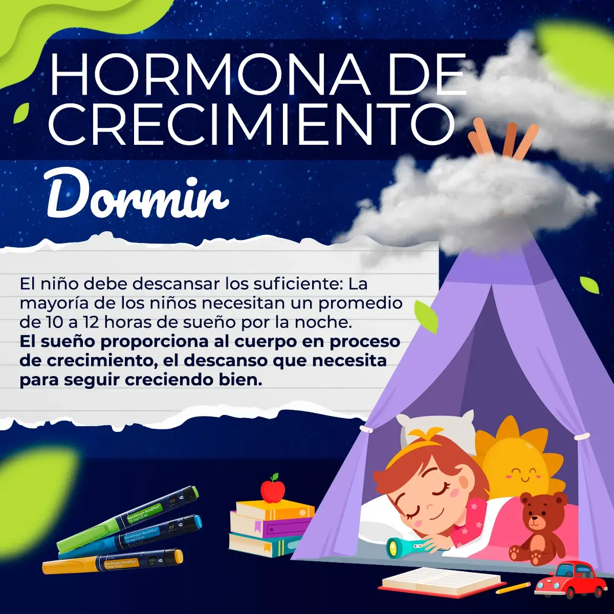 La hormona del crecimiento se relaciona con la suficiente cantidad de sueño.