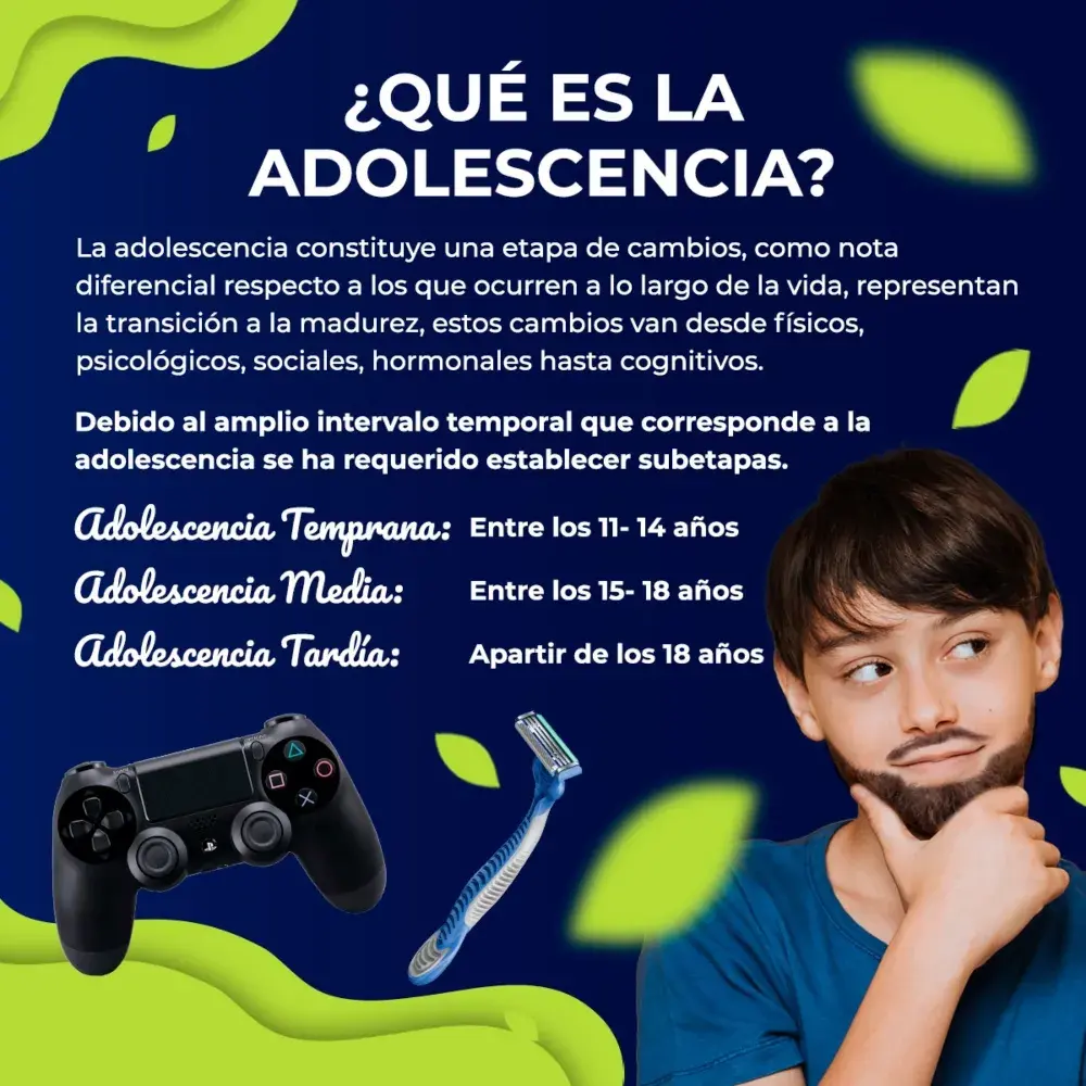 la adolescencia es una etapa que tiene subdivisiones (adolescencia temprana, adolescencia media, adolescencia tardía)