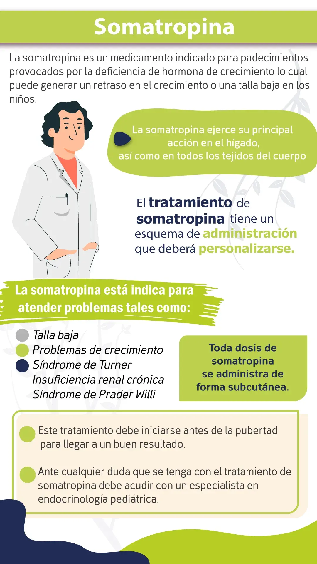 La somatropina es un medicamento para padecimiento provocados por la deficiencia de hormona de crecimiento.
